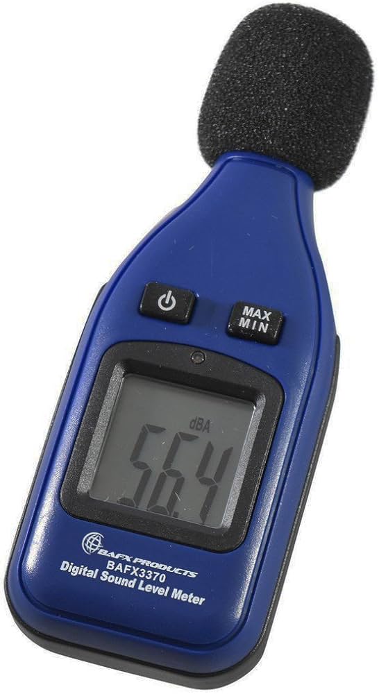 BAFX Products decibel meter for testing occupational noise exposure.