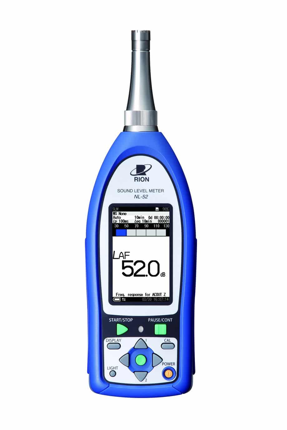 Rion NL-52 Class 1 sound level meter deployed for continuous noise control monitoring.