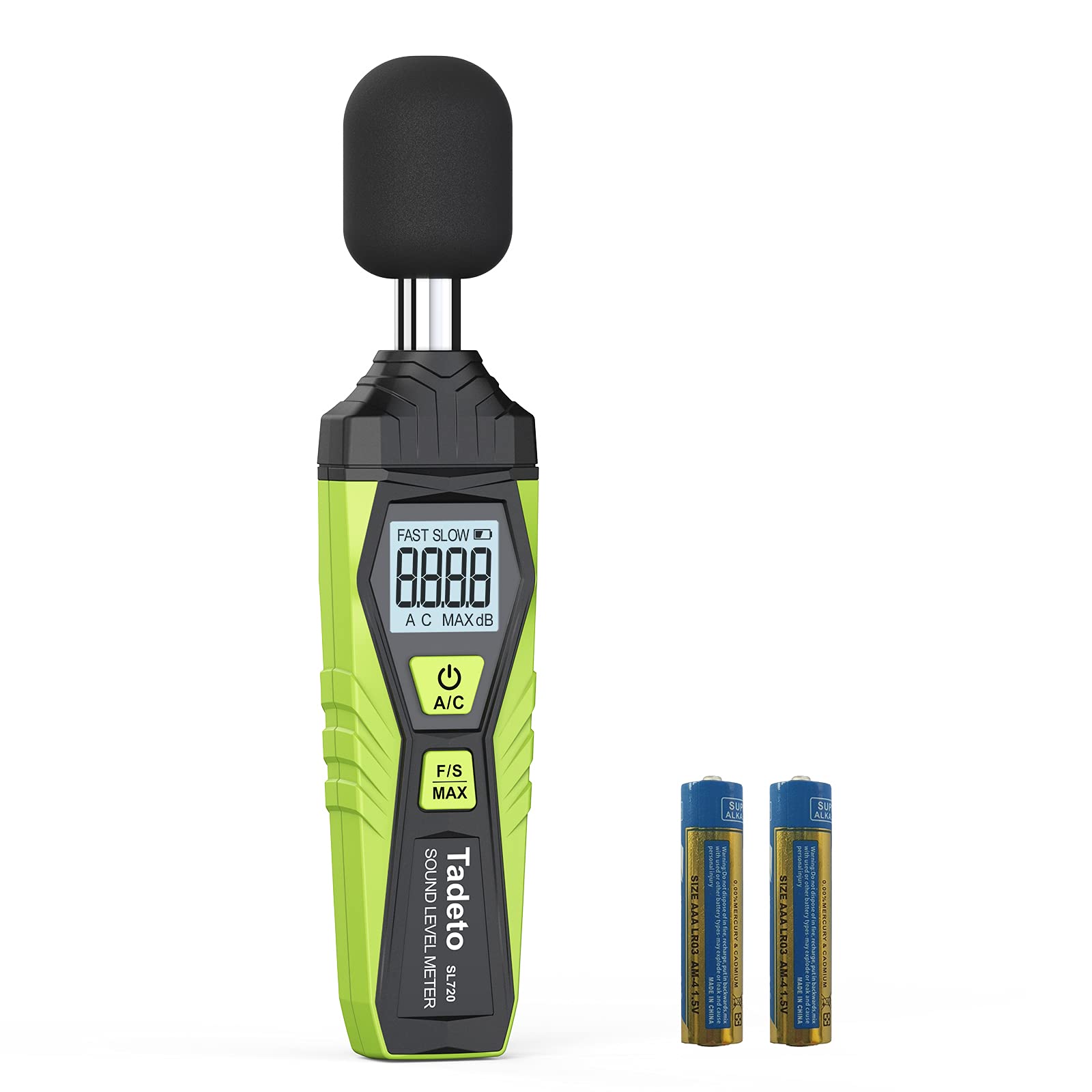 Tadeto digital sound level meter displaying accurate noise level measurements.