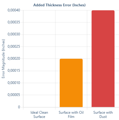 Impact of contaminants on feeler gauge calibration