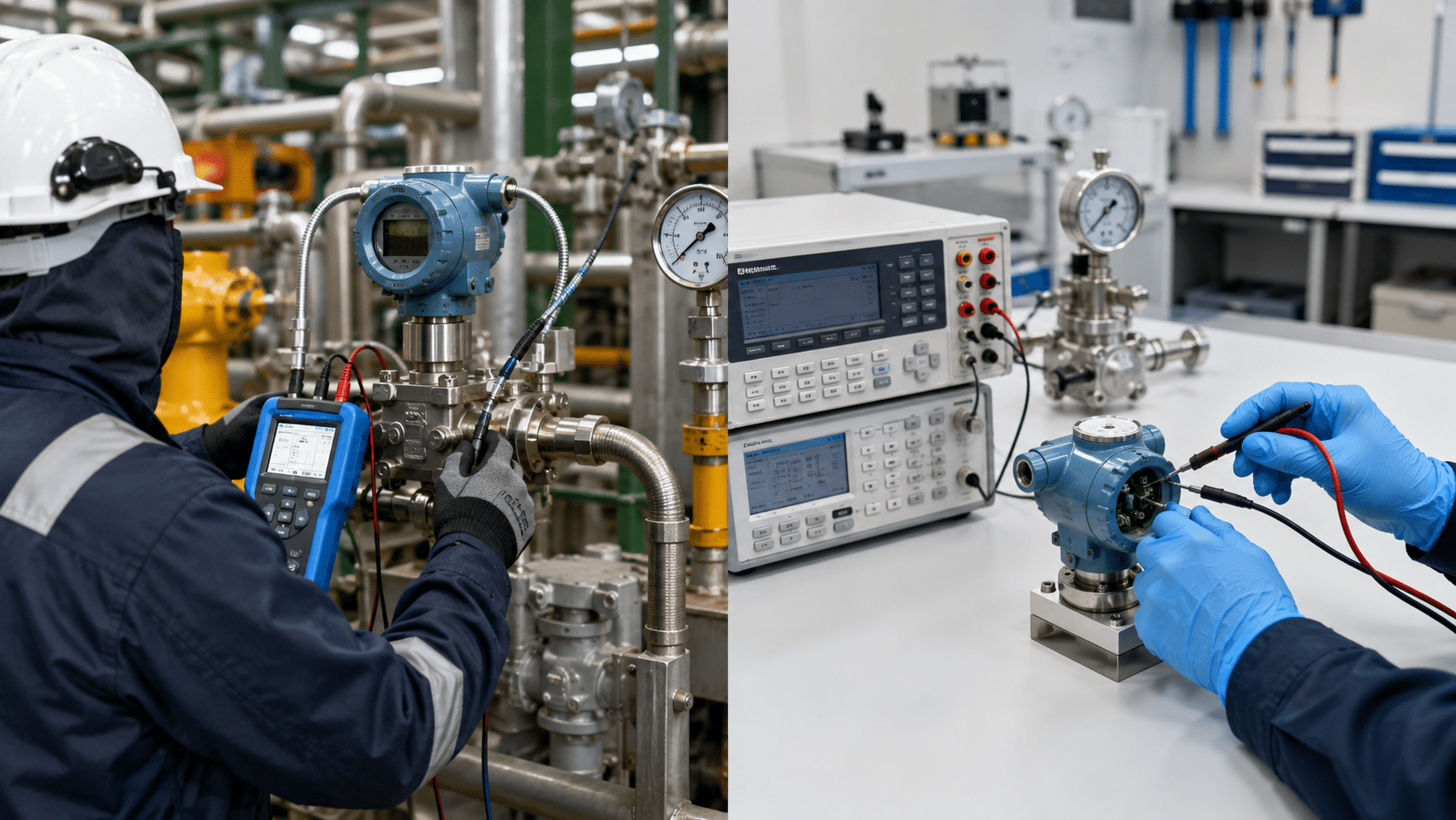 onsite vs laboratory calibration by an accredited ISO 17025 pressure calibration service.