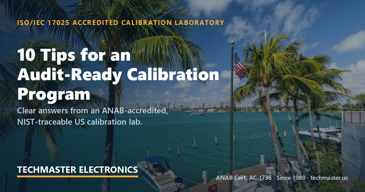 10 tips for an auditready — Techmaster ISO 17025 accredited calibration (hero)