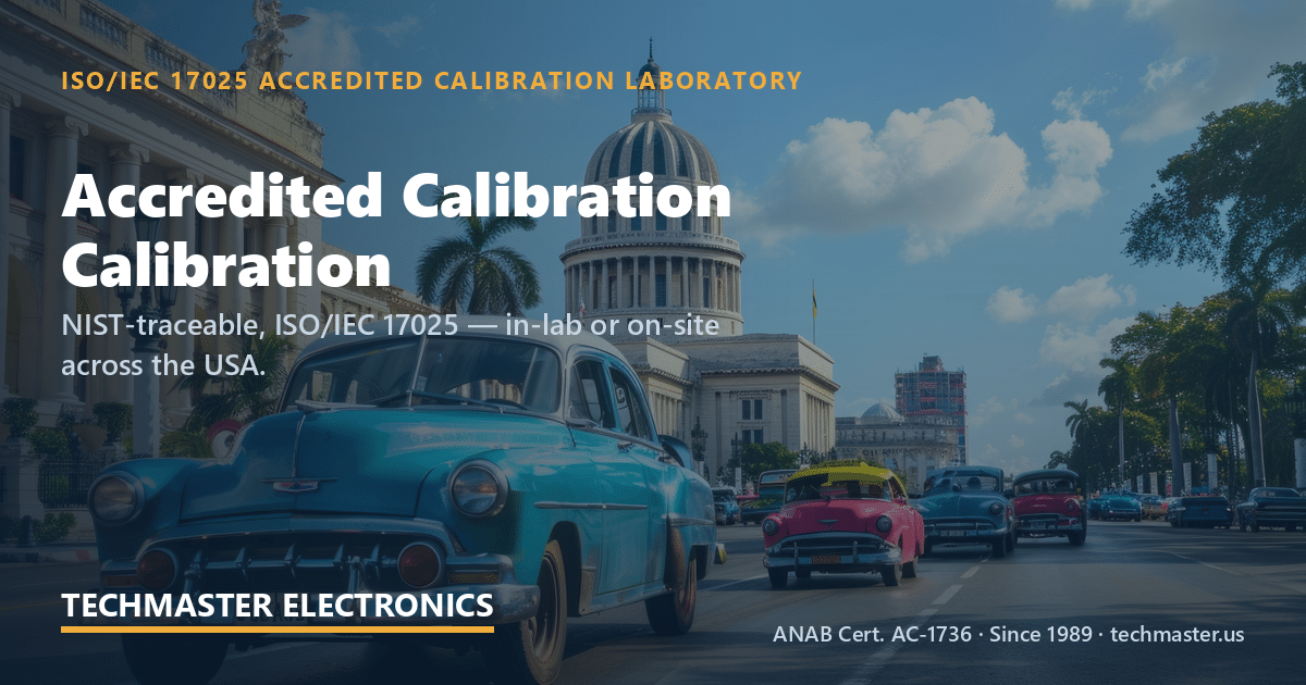 how often should you calibrate calibration at Techmaster — in-lab and on-site, ISO 17025