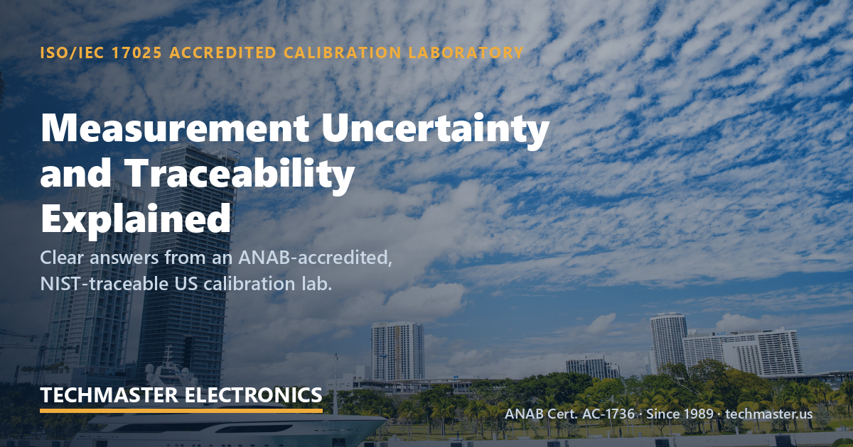 measurement uncertainty and traceability explained — Techmaster ISO 17025 accredited calibration (hero)