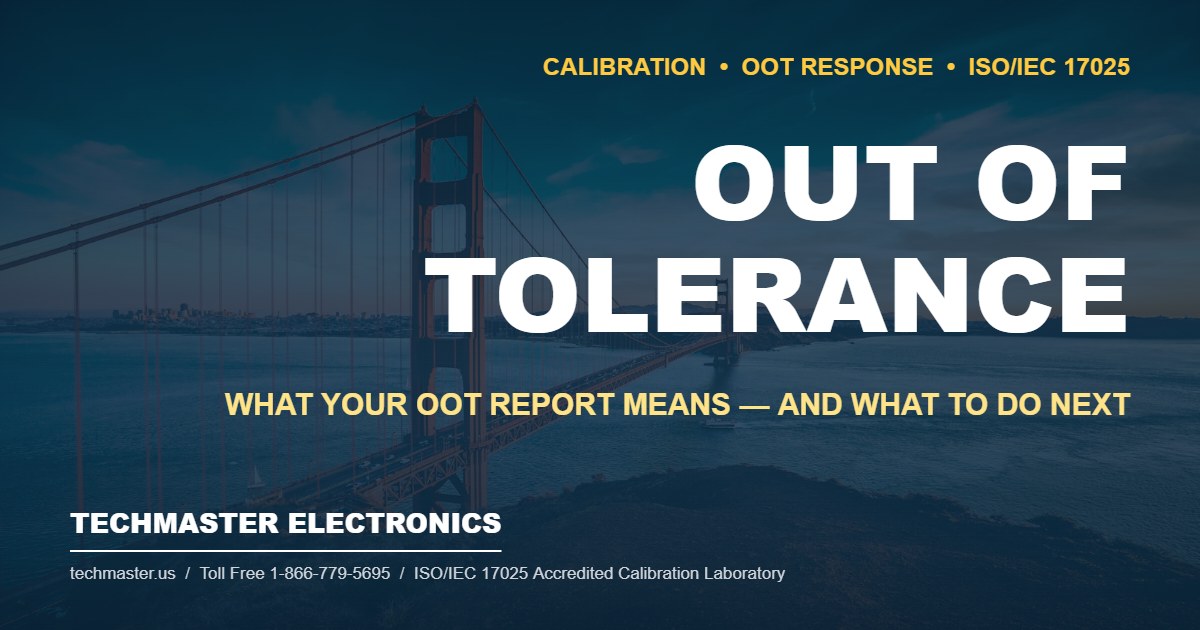 Out of tolerance calibration results — what your OOT report means and what to do next | Techmaster Electronics