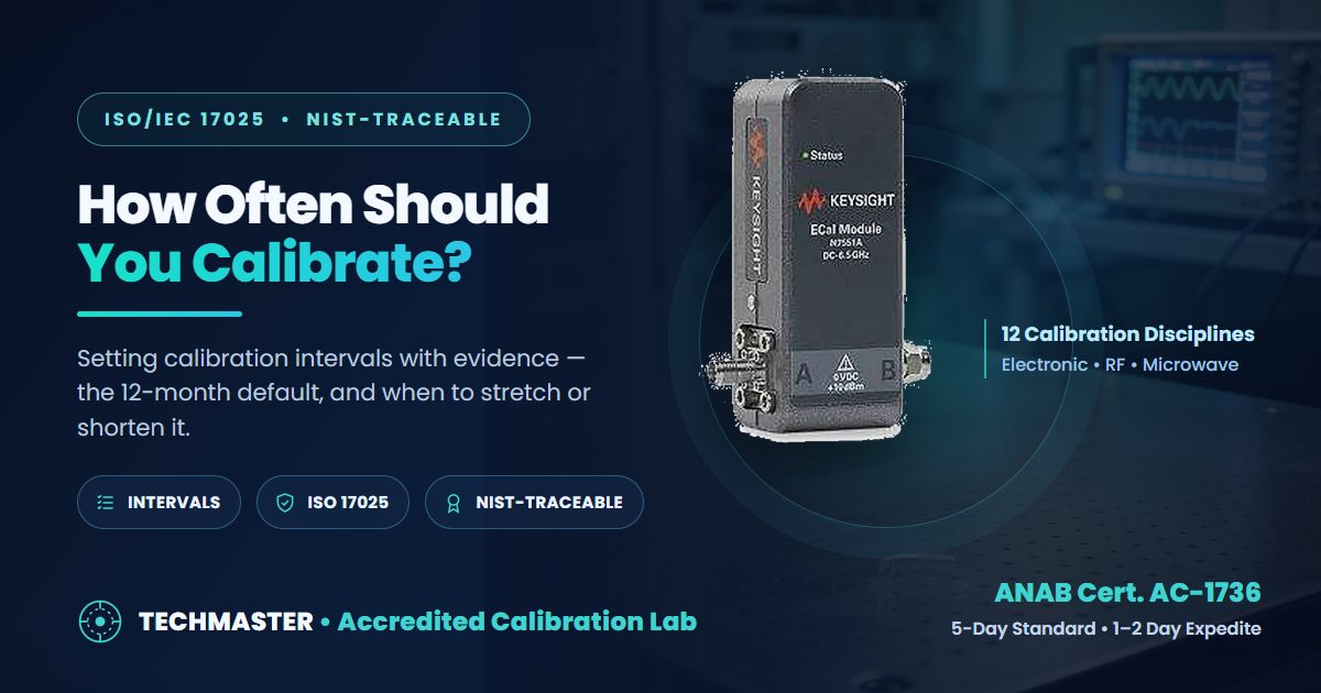 How often should test equipment be calibrated — calibration interval guide from Techmaster Electronics