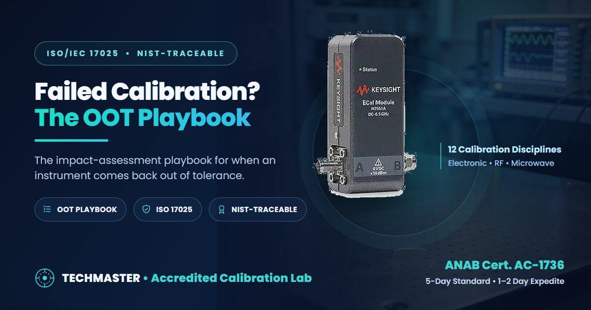 Instrument out of tolerance — the 6-step out-of-tolerance response playbook from Techmaster Electronics