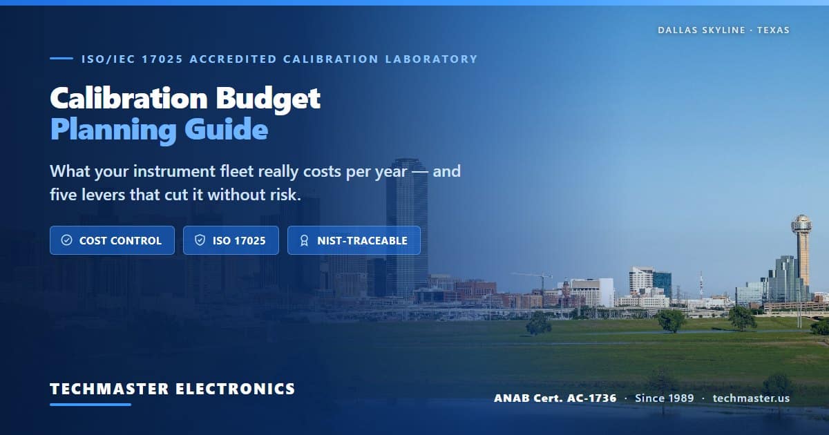Calibration budget planning guide — what an instrument fleet really costs, from Techmaster Electronics