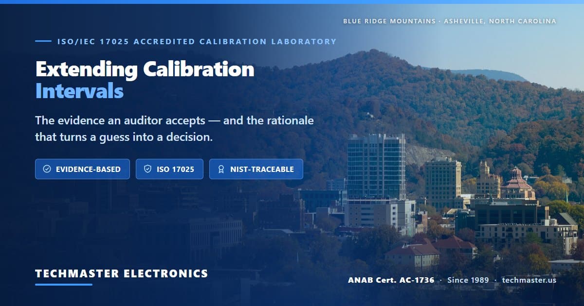 How to justify extending a calibration interval to an auditor, from Techmaster Electronics