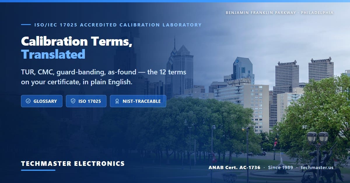 Calibration terms glossary — TUR, CMC, guard-banding and more explained by Techmaster Electronics