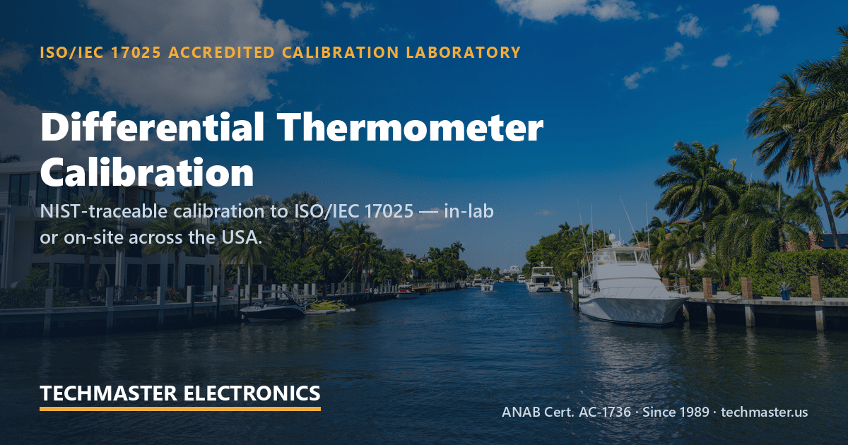 differential thermometer fixing dual — Techmaster ISO 17025 accredited calibration