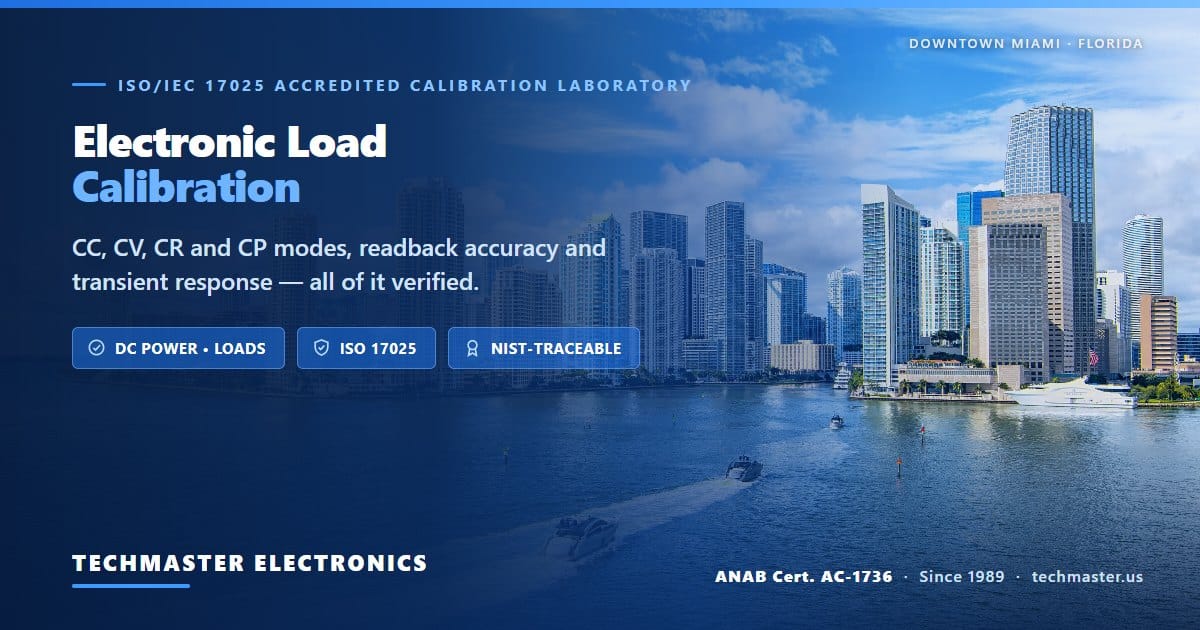 Electronic load calibration guide from Techmaster Electronics