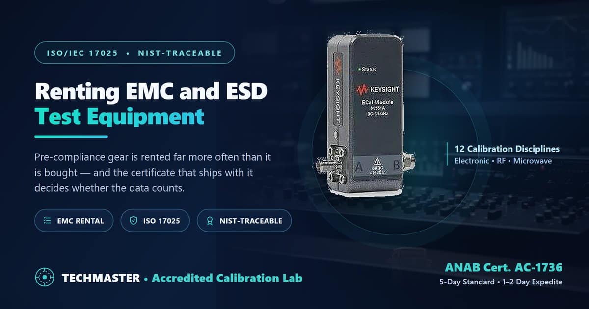 EMC test equipment rental - ESD, surge and EFT generators for pre-compliance testing