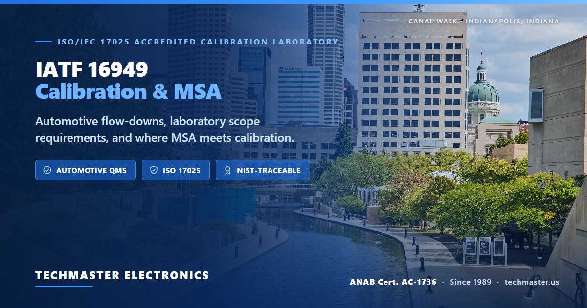 IATF 16949 calibration and MSA requirements for automotive suppliers, from Techmaster Electronics