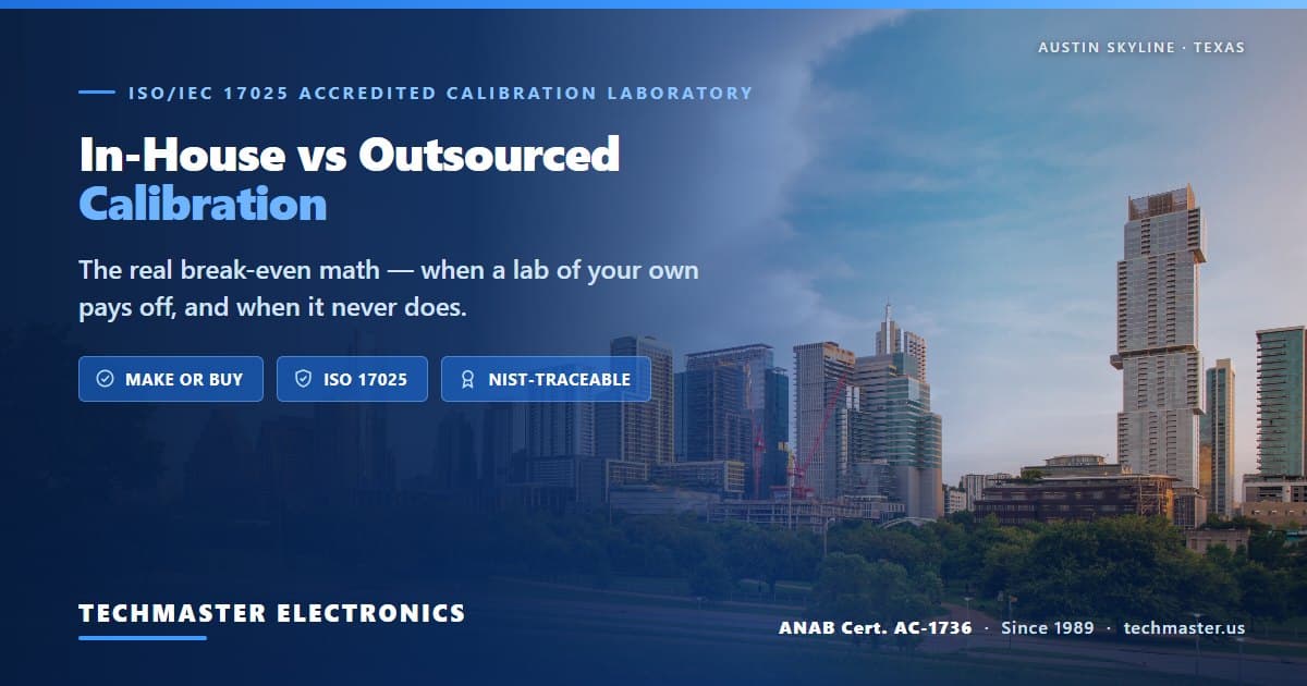 In-house vs outsourced calibration — the real break-even math, from Techmaster Electronics