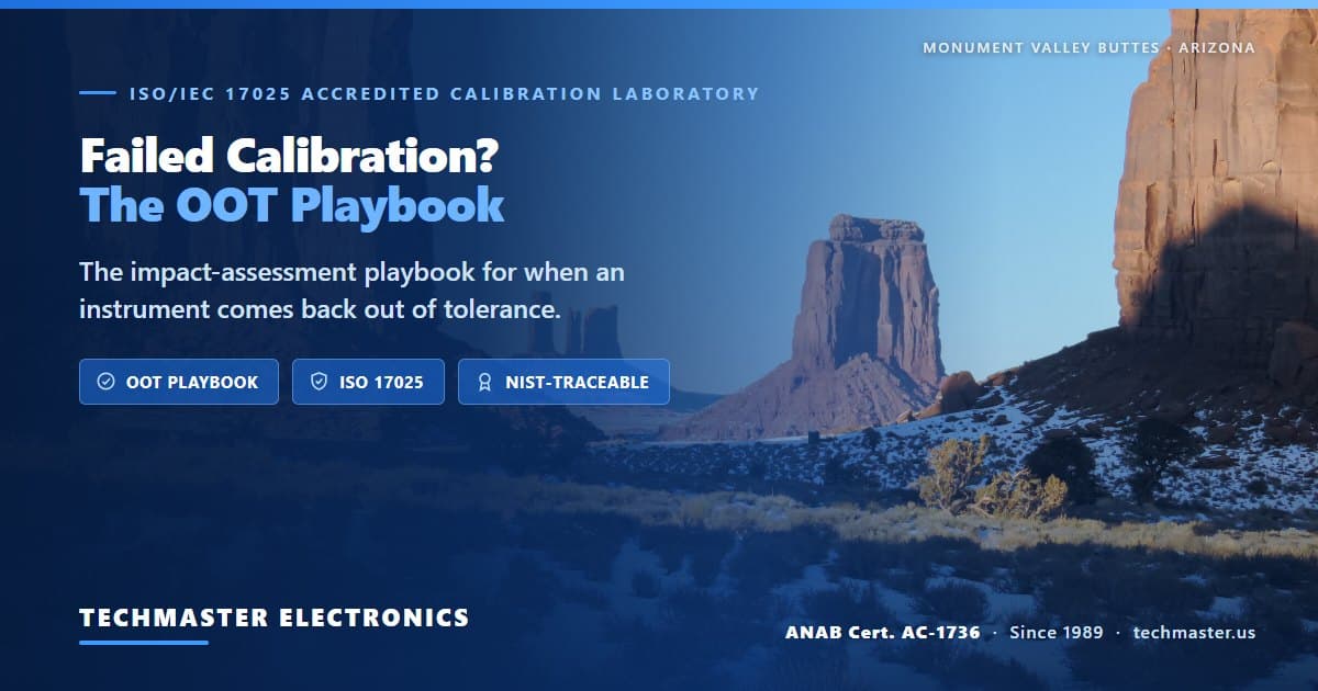 Instrument out of tolerance — the 6-step out-of-tolerance response playbook from Techmaster Electronics