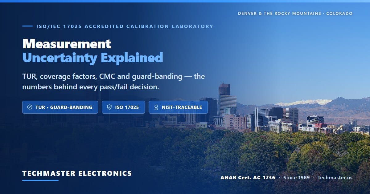 Measurement uncertainty explained — TUR, coverage factor, CMC and guard-banding, from Techmaster Electronics
