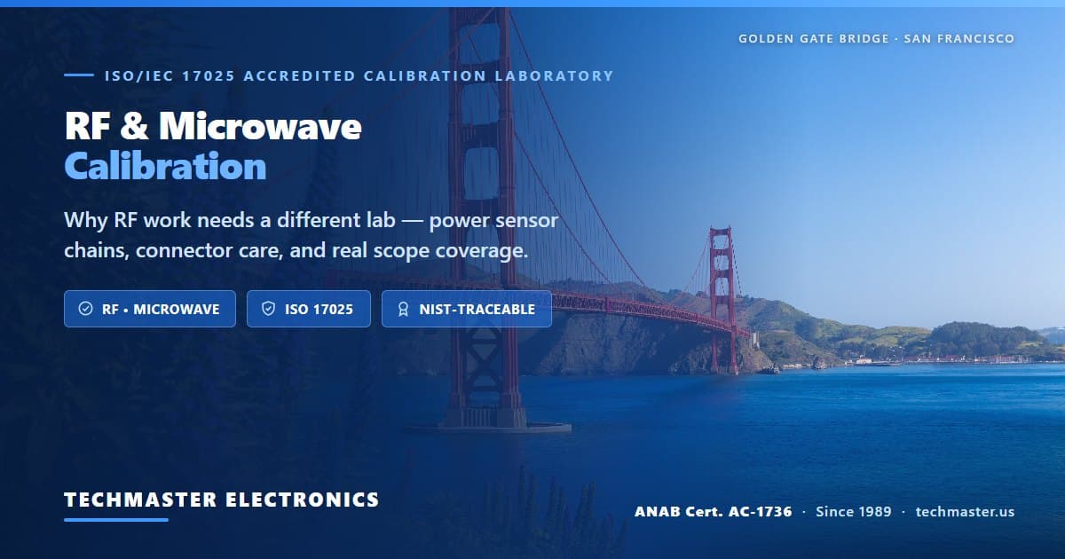 RF and microwave calibration — why RF work needs a specialist lab, from Techmaster Electronics