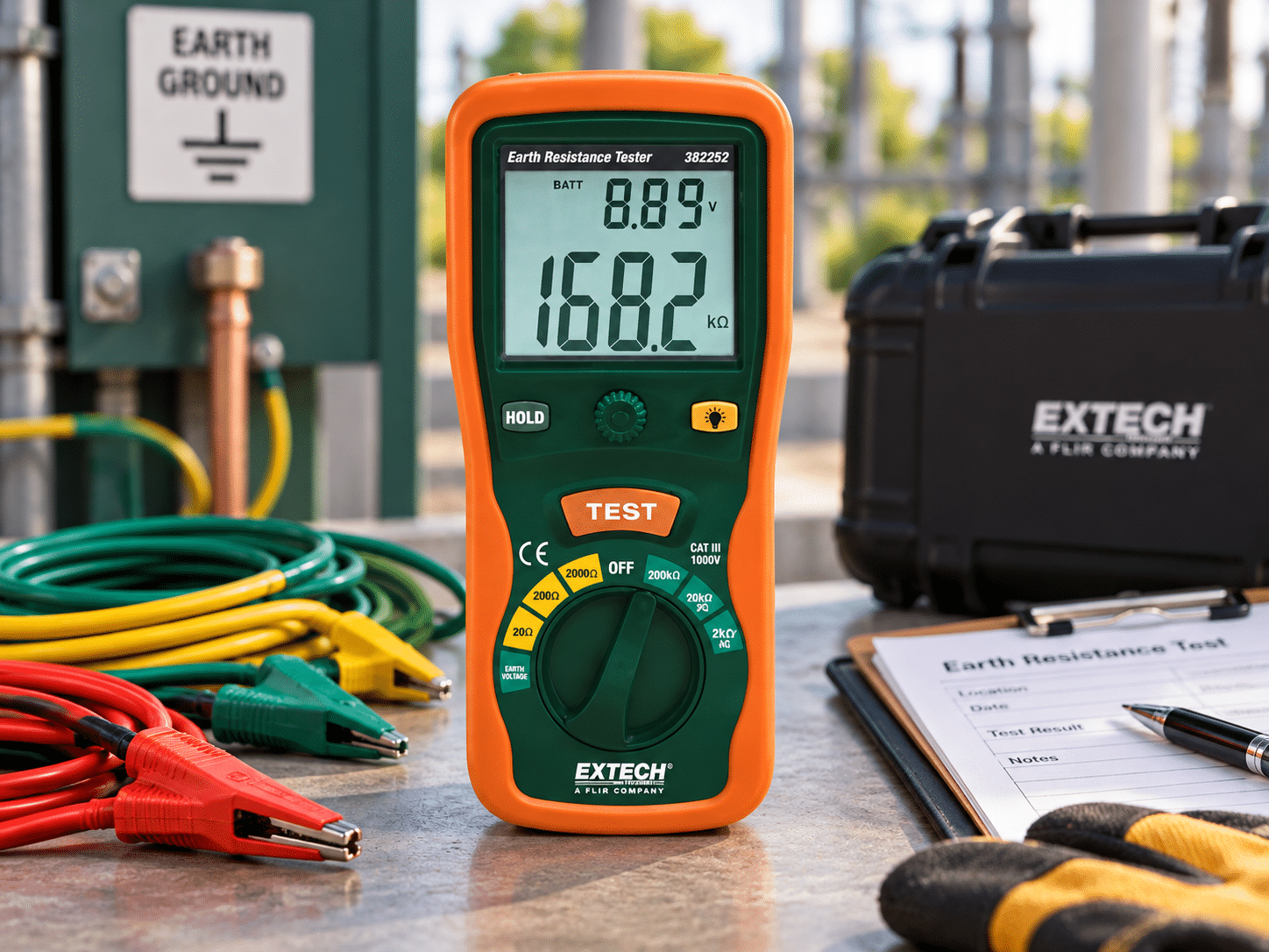 EXTECH 382252 EARTH GROUND RESISTANCE TESTER KIT