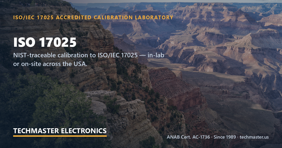 iso iec 17025 — Techmaster ISO 17025 accredited calibration